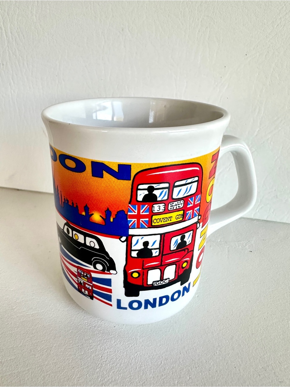 London Double Decker Ceramic Mug - White/Red